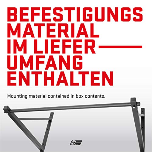 HOLD-STRONG-Fitness-Klimmzugstange-fuer-Cross-Training-mit-Studiozulassung-nach-EN-957-perfekt-geeignet-fuer-Kipping-Pullups-und-Muscle-Ups-weiter-Wandabstand-Wand-oder-Deckenmontage-moeglich-Werde-Fi