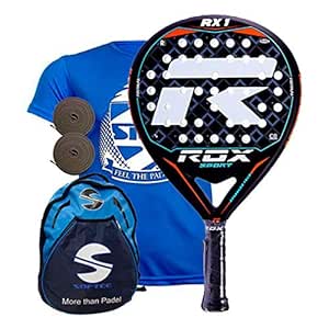 Rox RX1 Pala de pádel, Unisex Adulto, Negro/Azul/Naranja, 38 mm