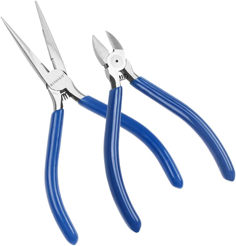 Long Nose Plier and Circlip Plier Set HANDSKIT Micro Wire Cutter Shear