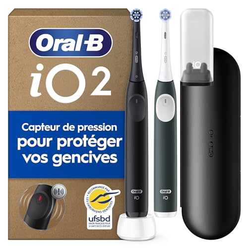Oral-B Brosses à Dents Electriques iO 2, 2 Brossettes, Noir, Vert