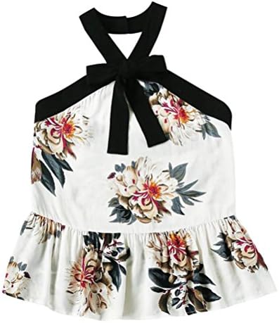 Women Floral Casual Plus Size Summer Sleeveless Crop Top Vest Tank Shirt Blouse Cami Top HOT (XL, WHITE)