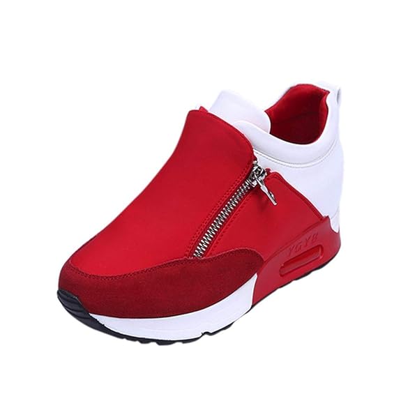 VJGOAL Damen Freizeitschuhe, Damen Mode Runde Kappe Sport Laufschuhe Sneakers Casual Zip Wandern Dicke Untere Plattform Winte