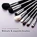 DUcare Makeup Brushes 12 Pcs Professional Makeup Brushes Set Cosmetic Foundation Powder Blending Contour Lip EyeShadow Eyebrow Brush with Leather Brush Case Bag (Sliver and Black)