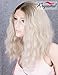 K’ryssma Ombre Blonde Short Bob Lace Front Wigs for Women, Dark Roots to Light Blonde Ombre Synthetic Wig Fashionable Wavy Wig Heat Resistant
