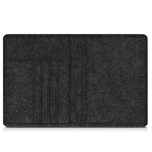 kwmobile-Passport-Holder-with-Card-Slots-Felt-Passport-Cover-Protective-Case-Travel-Wallet-for-Men-Women-Star-Mix-Light-GreenBlueDark-Grey