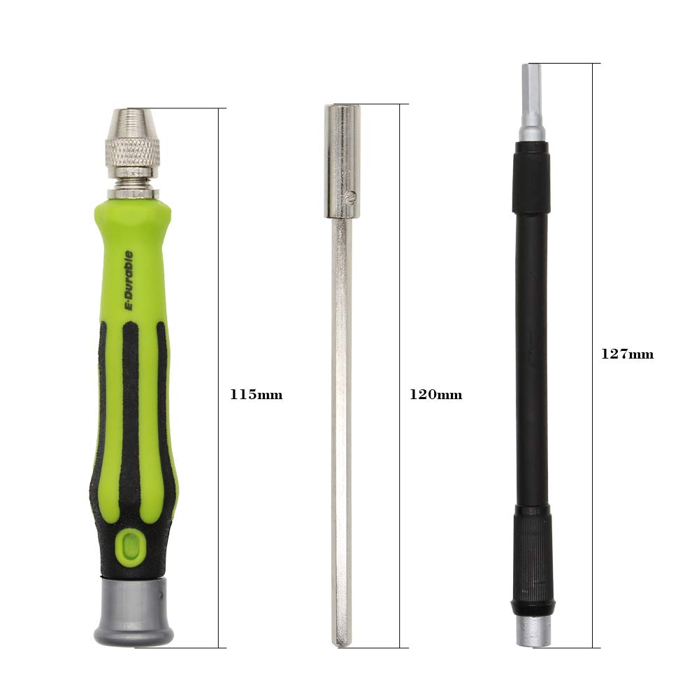 Torx Screwdriver Set, T4 T5 T6 T7 Torx Security T8R T9R T15R T20R Hex Nut Pentalobe Flathead Triwing Triangle Square Bit Tool Kit with Flexible Shaft Extension for Precise Repair Maintenance (45 IN 1)