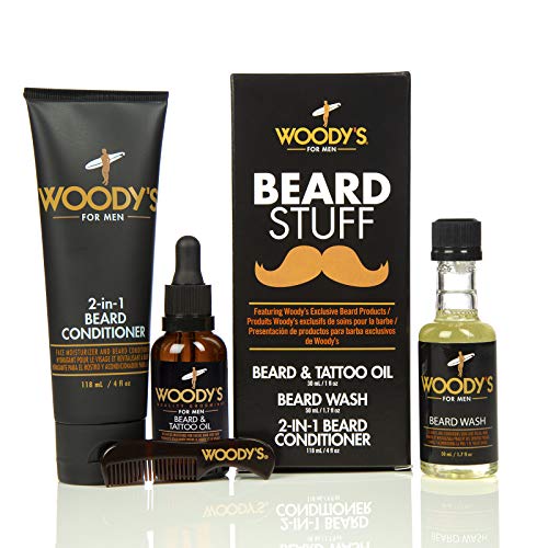 Woody's Beard Stuff Kit - Includes Beard Wash, Conditioner, and Oil