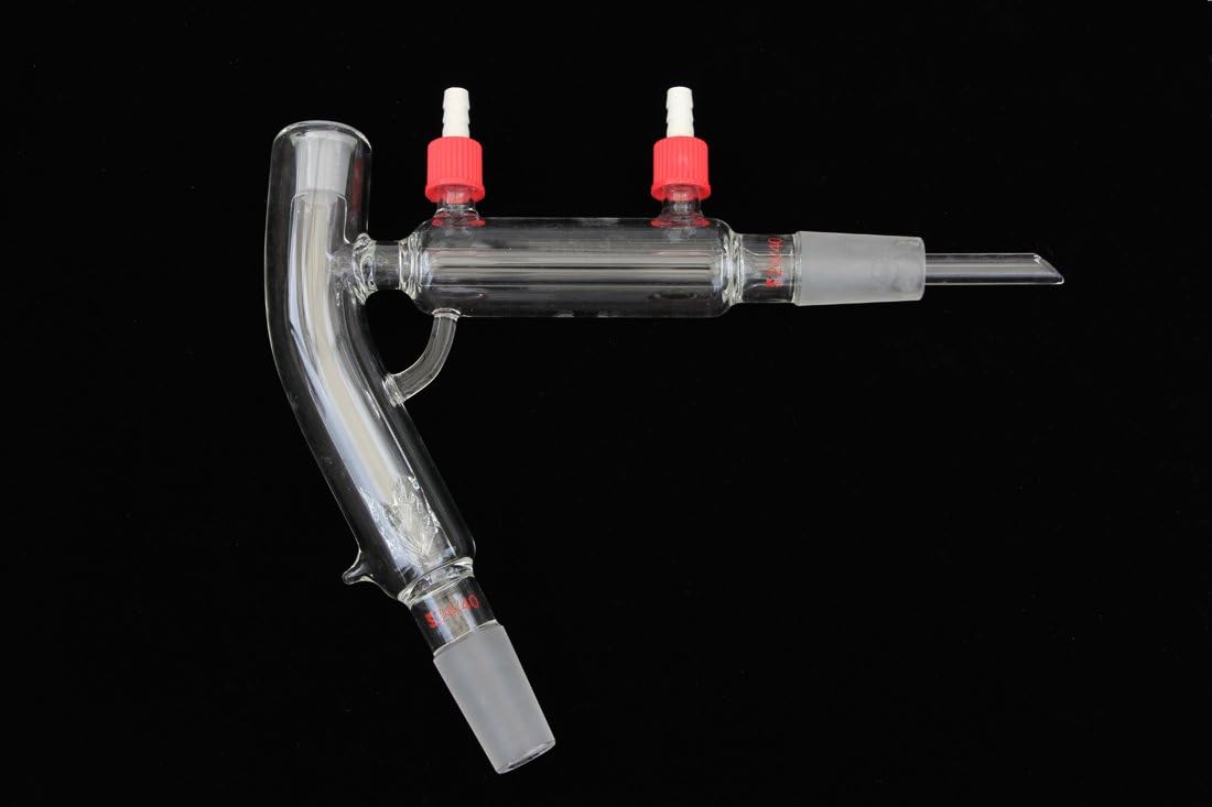 Distillation Head Short Path Condenser 2L Joint 24/40 with Vigreux Bent 60 Degree and Long Drip Tip