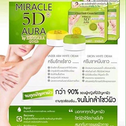 12 Set of Clear Dark Cream Set Miracle 5D Aura by Zennara Gold each 8g. (GROIN WHITE CREAM &amp; UNDER ARM WHITE CREAM) 1 week result.