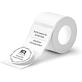 NIIMBOT Labels for B21/B3S Label Printer, Thermal Label Paper 2'' x 2''(50x50mm), Waterproof, Oil-Proof Sticker, 1 Roll of 150 Sticker Labels (Round White)