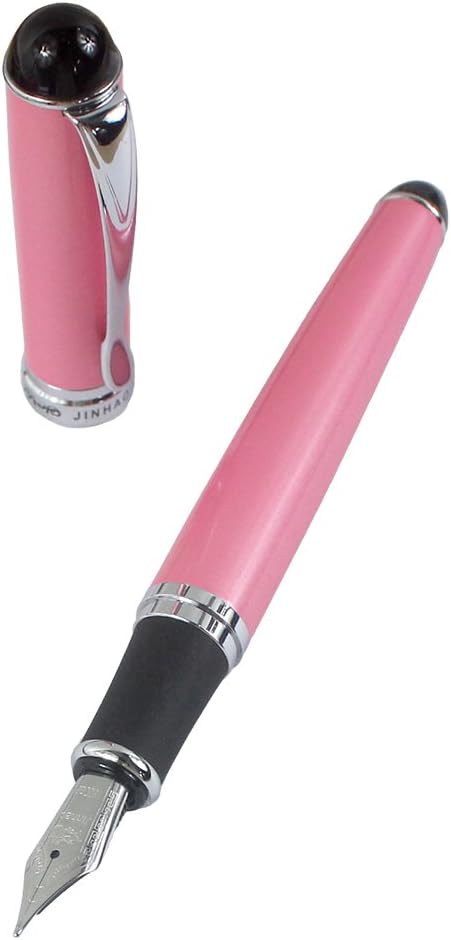 Gullor Jinhao X750 Fountain Pen Stainless Steel Medium 18KGP Nib - Pink - Image 4