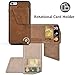 iPhone 6s Wallet Case, ZVEdeng iPhone 6 Case with Card Holder, iPhone 6 Case for Men, PU Leather Shockproof Cover Case with Card Slot Holder - Brown