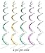 jollylife 30Ct Easter Decorations Egg Bunny Hanging Swirl Foil - Party Ornaments Supplies