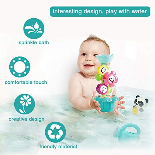 Pveath Bath Toy for Toddlers Babies Music Waterfall Sprinker , Environmentally and Non-Toxic Beach Bath Fountain Toy . (Panda)