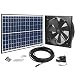 GBGS Solar Powered Exhaust Fan AC Power Backup, Built-in Thermostat Switch, 1750CFM, 4200sq/ft Ventilation, IP68 Brushless DC Motor, Adjustable Solar Panel, 40db, 47.5ft Cable, Double Rust Free