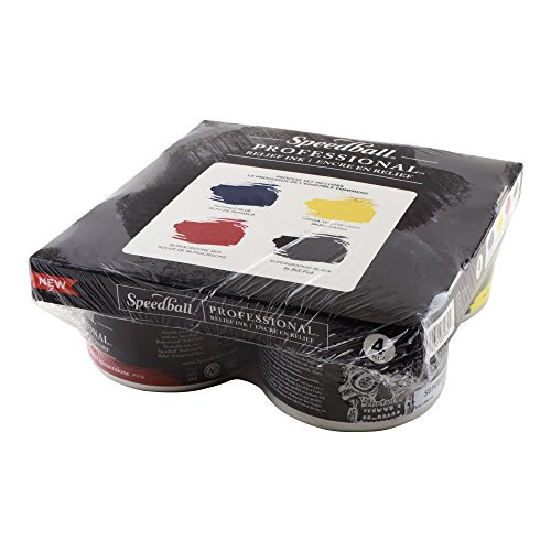 Speedball Professional Relief Ink, 8 Ounces, Set of 4