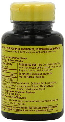 Nature Made L-Lysine 1000mg, 60 Tablets (Pack of 3)