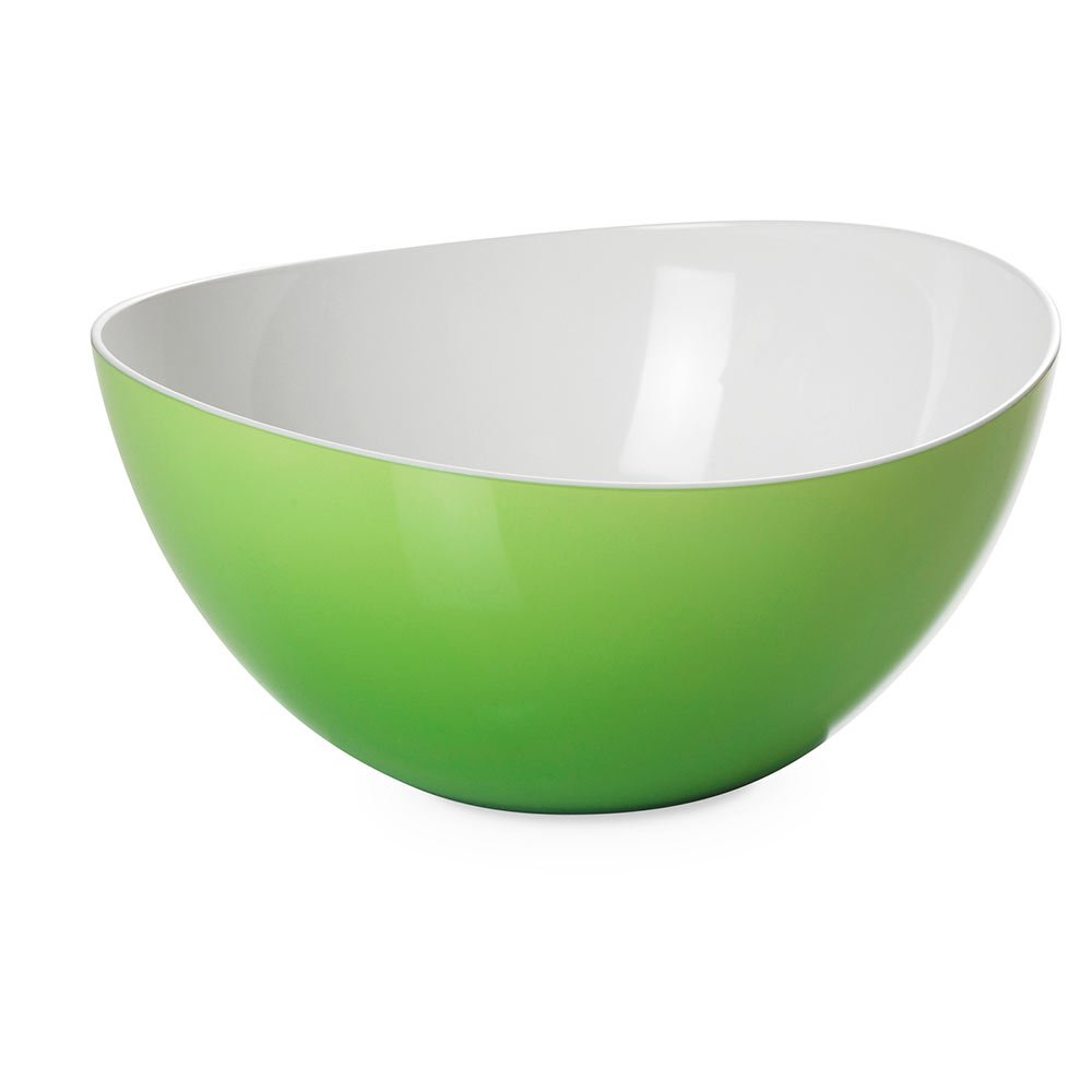 omada Design Salad Bowl 108 fl OZ (3.2 Lt), Two-Tone Unbreakable Plastic, 100% Made in Italy, Dishwasher Safe, 10.25 x 10.25 x h 5 in (26 x 26 x 12.5 cm),Trendy Line,Green.