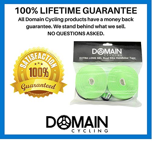 Domain Cycling Extra Long Gel Bicycle Handlebar Bar Tape Wrap for Road Bikes and Cycling (Green)
