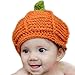 Kafeimali Newborn Unisex Baby Boys Girls Beanie Wool Pumpkin Knit Crochet Hats for Halloween Caps Yellow