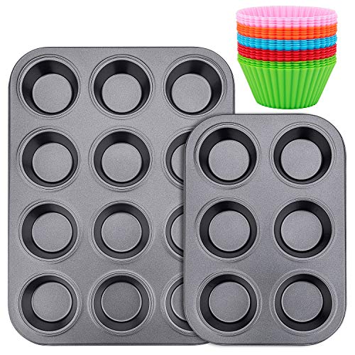 Muffin Pan, Standard 12&6 Cup Cupcake Tin NonStick Bake Ware Bar