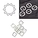 Tinksky Ribbon Buckle Sliders for DIY Craft Wedding Card Invitation Heart Round Square Shape,Pack of 30 Randomly Shape (Silver)