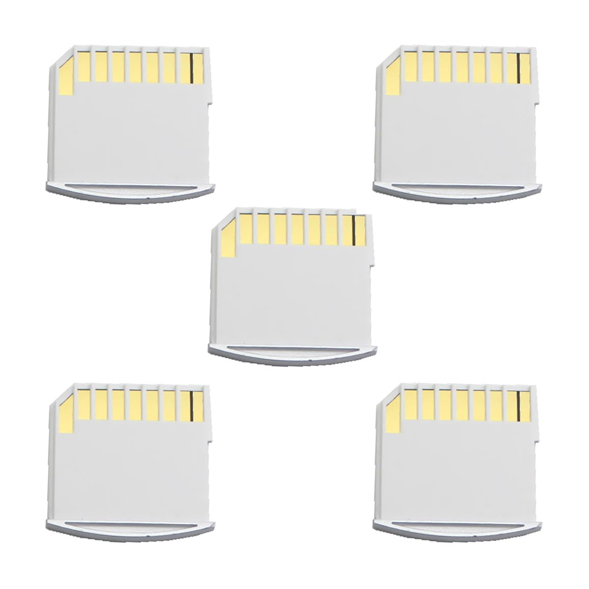 CY 5pcs Micro SD TF to SD Card Kit Mini Adaptor Low Profile for Extra Storage Air/Pro/Retina White