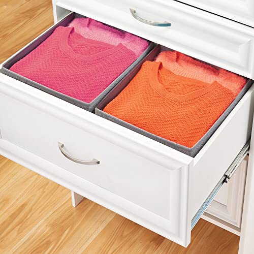 mDesign Soft Fabric Closet Organizer Box with Front Pull Handle for