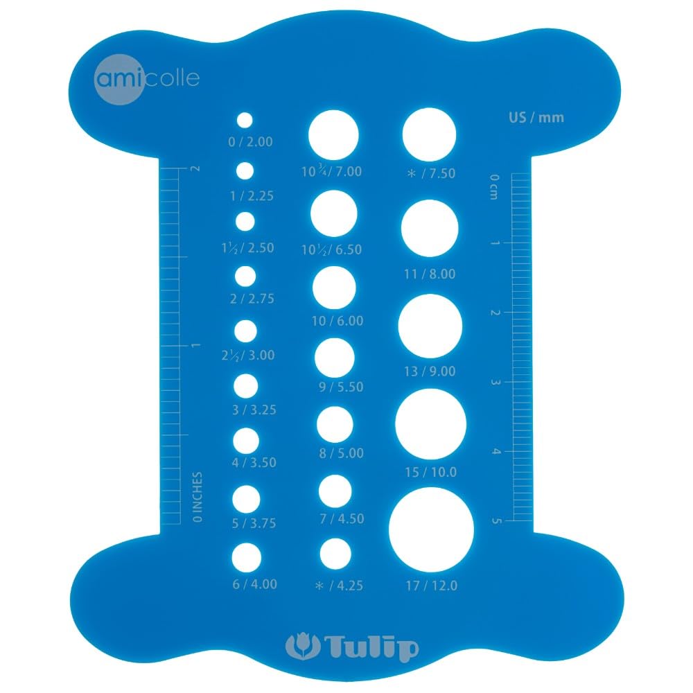 Tulip Knitting Needle Gauge, Blue - 1 piece