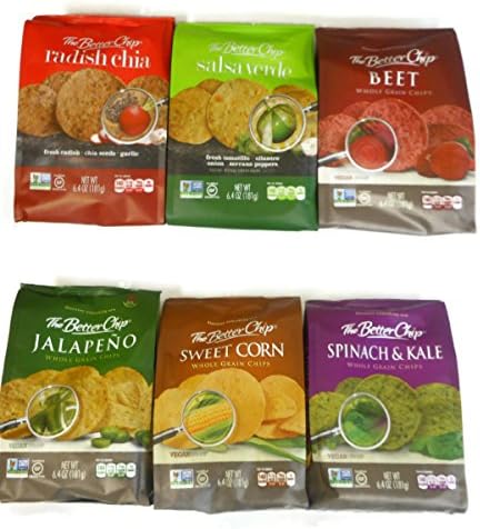 Whole Grain Chips Flavor Bundle Six 6.4 Oz Bags- One Each of: