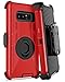 Dailylux Shockproof Case for Samsung Galaxy Note 8, Rugged Heavy Duty Hybrid Holster Rotating Swivel Protective Bumper Kickstand Cover with Belt Clip, Red + Black