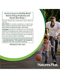 Pastillas masticables de hierro con vitamina C Nature's Plus, 90 unidades, 97467034211, 1, 1