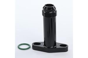 AC PERFORMANCE Aluminium Extended Turbo Drain Flange Fitting AN10 Male 38mm Fit for GTX, G Series, Black