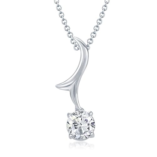 Cubic Zirconia Pendant for Women (Silver) (vkp1096r)