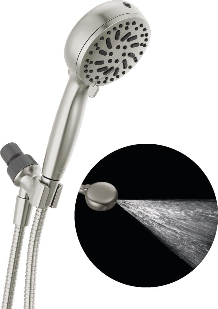 Photo 1 of Delta Faucet ProClean Brushed Nickel Shower Head with Handheld, Showerhead with High Pressure Spray, Handheld Shower Head, 6 Spray Settings, SpotShield Brushed Nickel 75740SN
