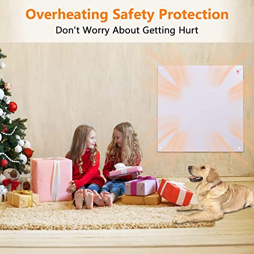 TRUSTECH Wall Mount Heater, Heater with No Fan, 400W Convection Heater, Indoor Electric Space Heater with Overheating Safety Protection, Easy Installation Heater on Wall