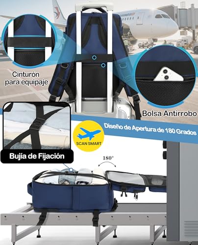 LYNXCHER Airplane Cabin Travel Backpack for Ryanair Easyjet Men Women Backpack Hand Travel Bag, dark blue