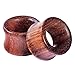 Longbeauty Pair Vintage Brown Natural Wood Hollow Tunnels Ear Plugs Stretcher Gauges 16MM
