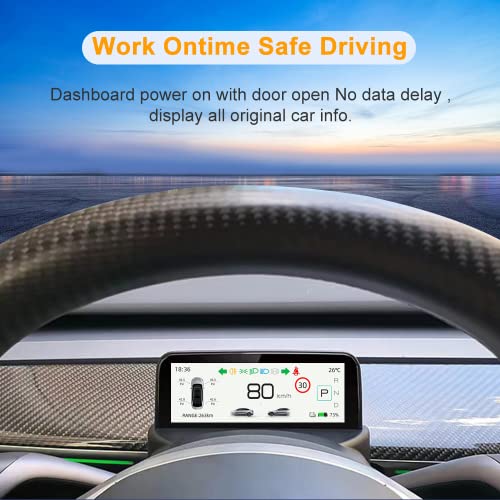 ABUWU Instrument Cluster Display for Tesla Model 3/Y, 4.6inch Mini