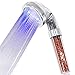 LED Shower Head Handheld, High-Pressure Water Saving Negative Ionic Double Filter Showerhead for Dry Hair & Skin SPA! 3 Color Changes YUUVE