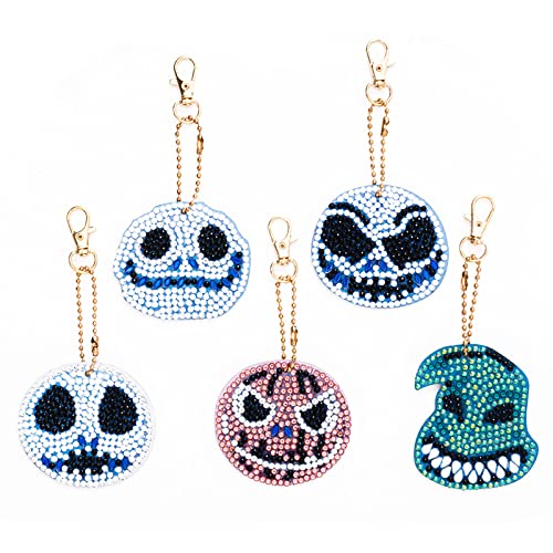 MingSH Diamond Painting Keychain,5 Pack DIY Rhinestone Keyrings Kits for Kids,Full Drill Crystal Cute Keychain Art Craft Key Chain Pendant for Handbag Charms Pendant Gift