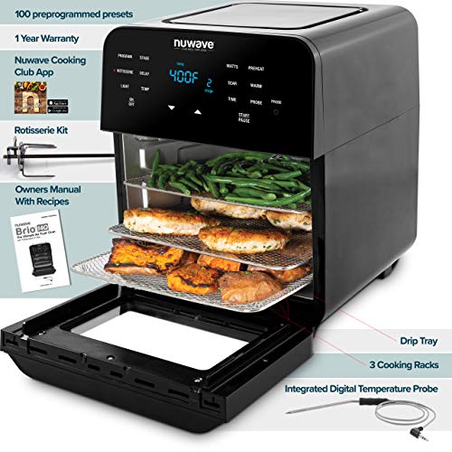 NUWAVE BRIO 14Quart Large Capacity Air Fryer Oven with Digital Touch