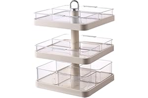 3 Tier Rotatable Plastic Serving Tray, Serving Food Display Platters, Three Tiered Cupcake Stand, Rectangle Platter, for Part