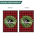 AVOIN colorlife Boxwood Wreath Welcome Garden Flag 12x18 Inch Double Sided Outside, Small Burlap Christmas Buffalo Plaid Farmhouse Yard Outdoor Decoration