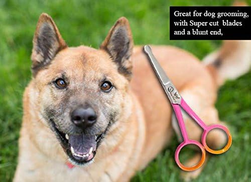 FOCUSWORLD Professional Pet Dog Grooming Scissors Straight Shears Tool Durable 4", Pink, 4.0 inch - Image 4