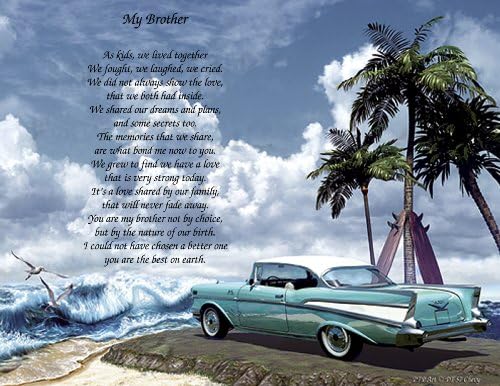 Personalized Poetry Gift "My Brother" on 57 Chevy Background