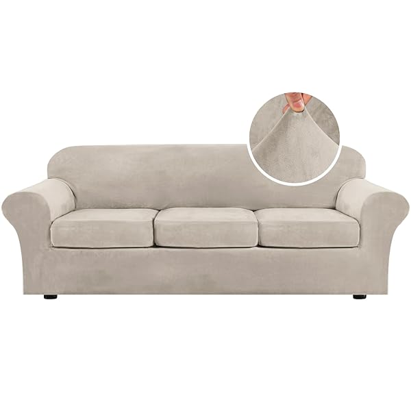 H.VERSAILTEX HIGH STRETCH SOFA SLIPCOVER 4 PIECE COVER...