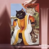 Canvas Wall Art Cute Cat Canvas Prints Home Artwork Decoration for Living Room,Bedroom - 12x18 inches