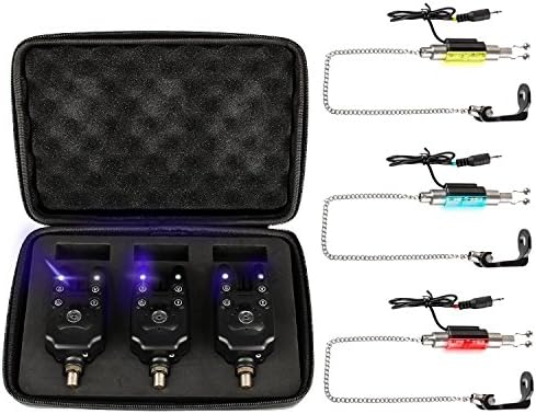 Fishing Bite Alarm Indicator, (3pcs per Set) Original New LED Sound Alert On Fishing Rod with Loud Siren Outdoor [Adjustable Function: 3 modes of Sensitivity, 4 modes of Tone and 5 modes of