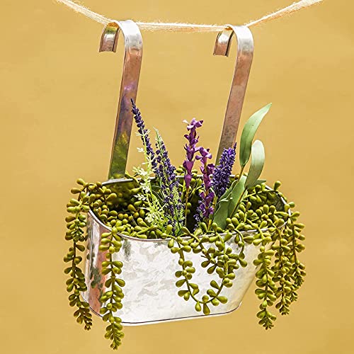 Juvale Large Galvanized Hanging Bucket Planter, Metal Tin Buckets for